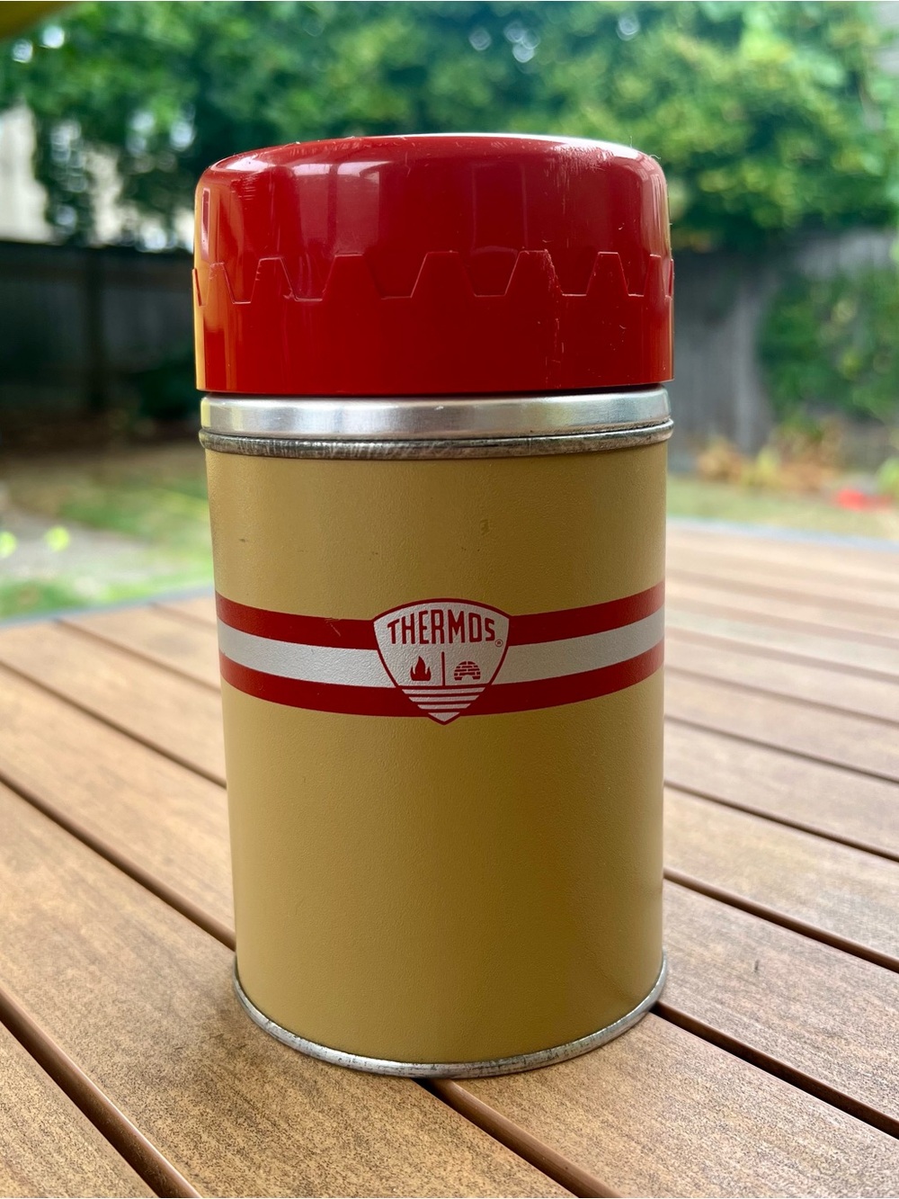 Thermos Red and Tan Insulated Food Container